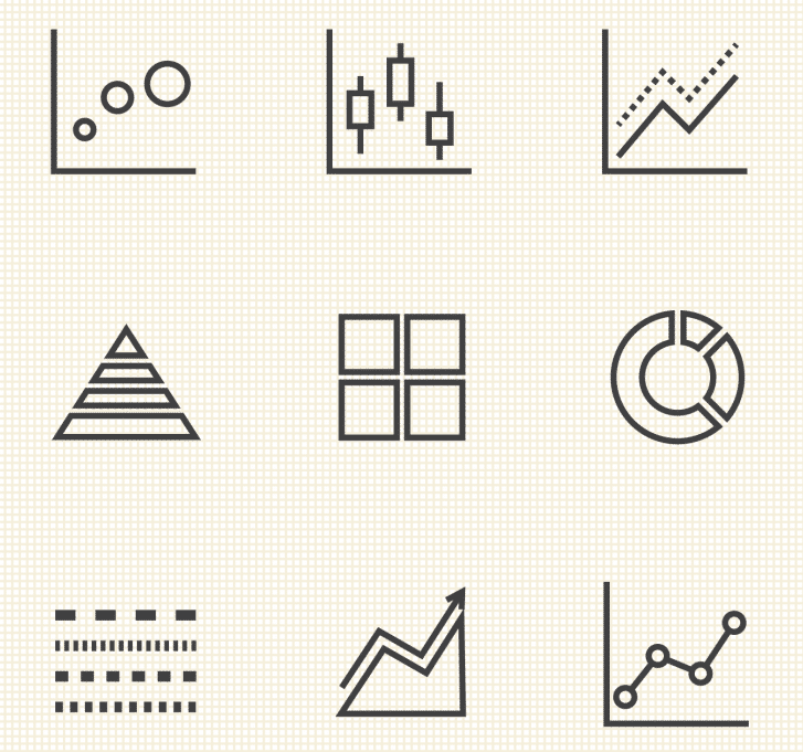 line icons of charts